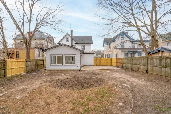 a view of backyard of house