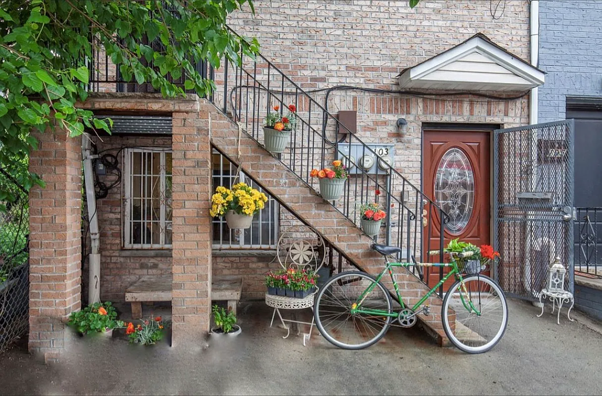 a view of entryway with a table and chairs