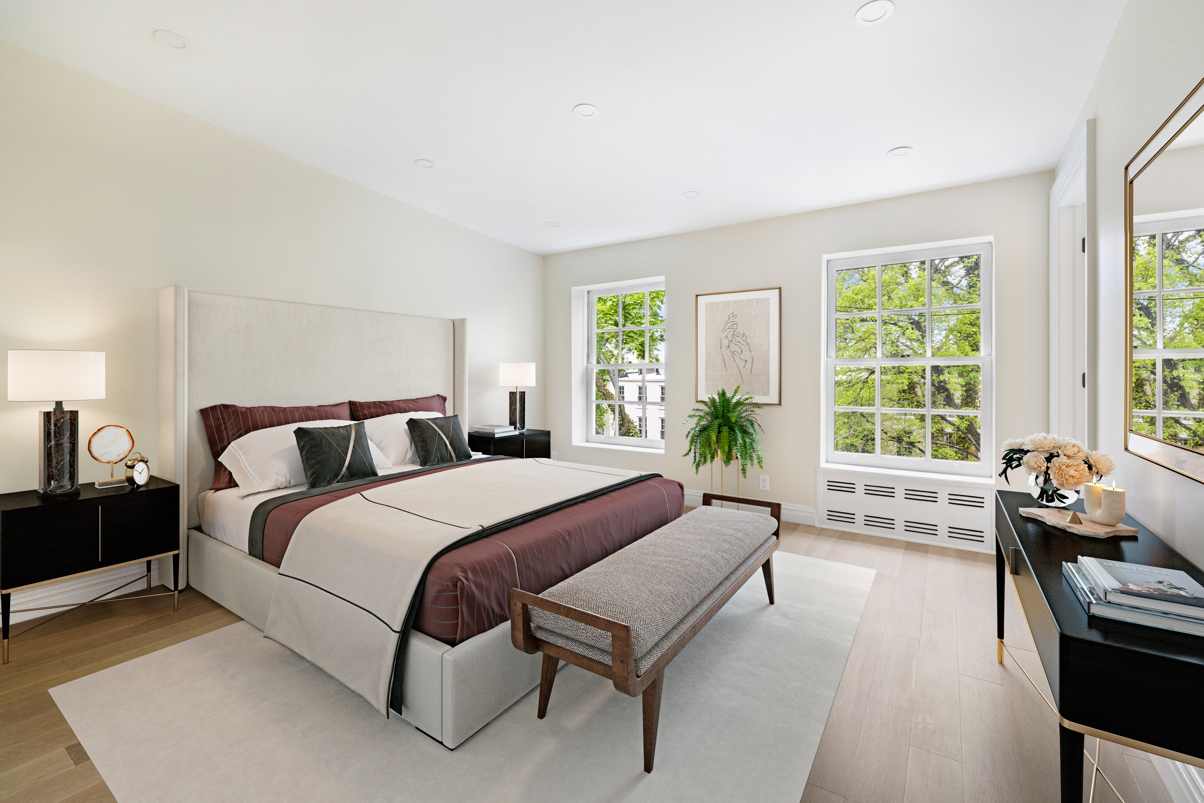 178 Sullivan Street, Unit 2A Manhattan, NY 10012 - Photo 7 of 19 a spacious bedroom with a bed and a couch next to a window