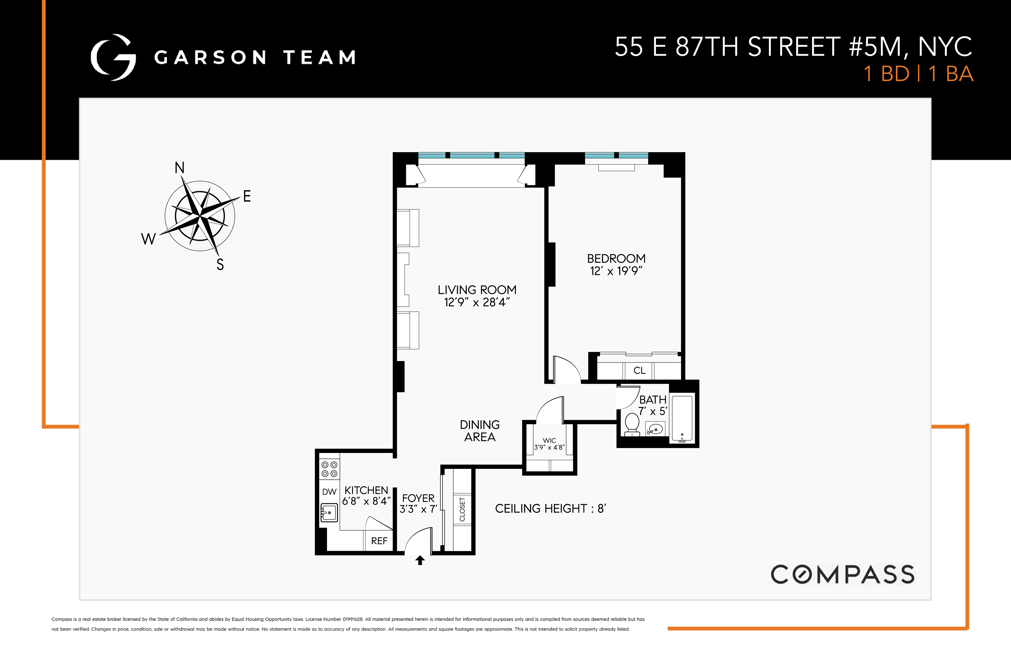 55 East 87th Street, Unit 5M Manhattan, NY 10128 - Photo 10 of 10 a picture of a floor plan
