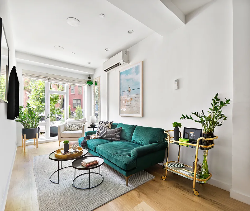 351 Prospect Place, Unit 1A Brooklyn, NY 11238 - Photo 2 of 7 a living room with furniture and a potted plant