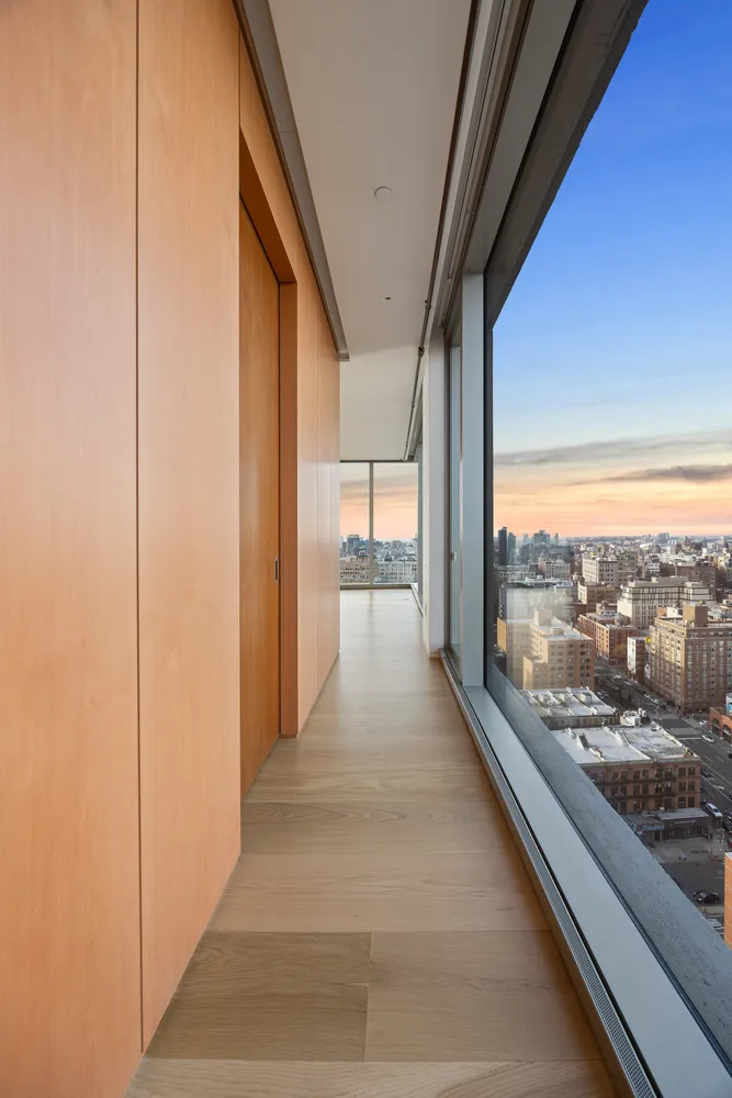 a view of a city from stairs