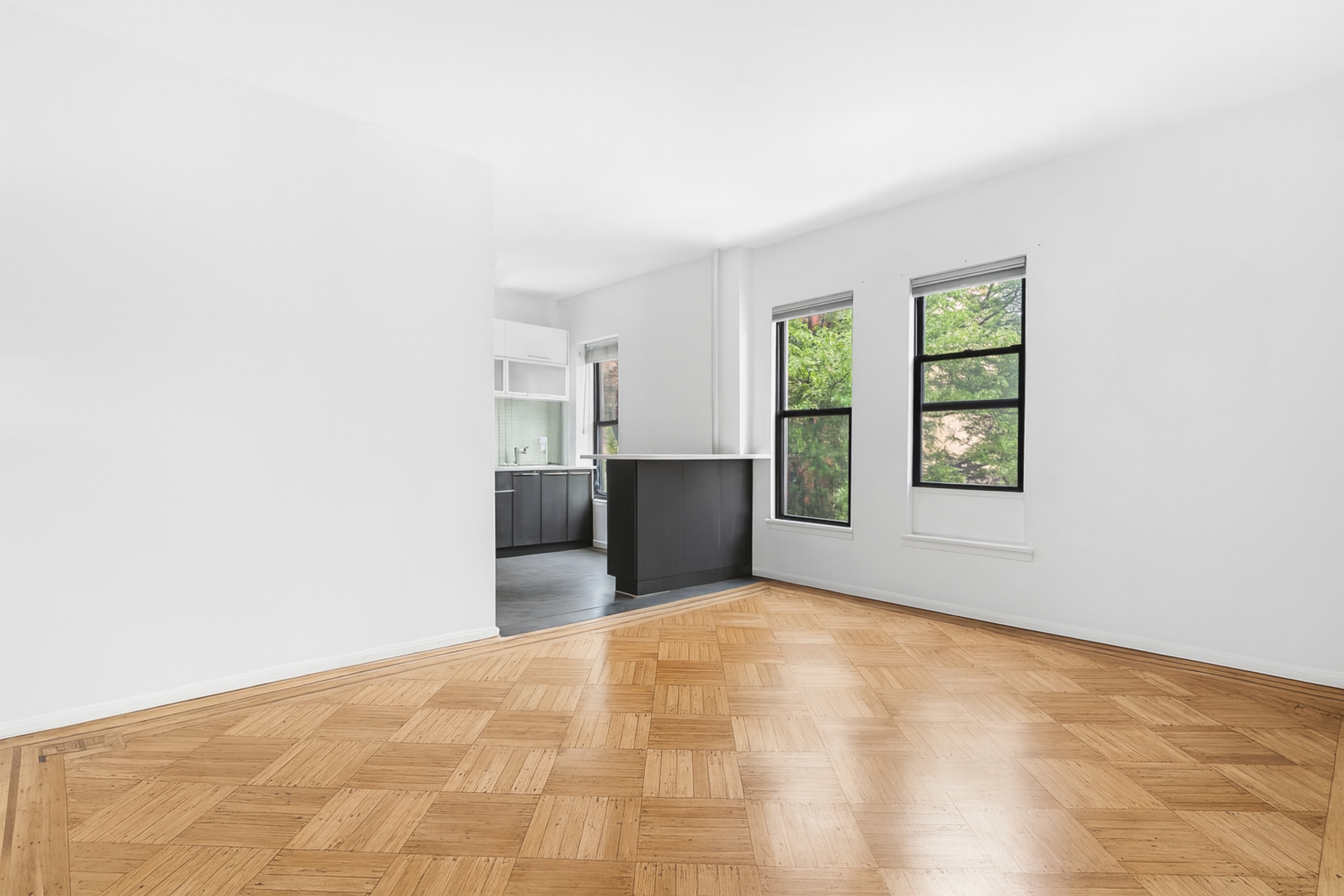 394 Lincoln Place, Unit C2 Brooklyn, NY 11238 - Photo 2 of 13 a view of a big room with windows and cabinet