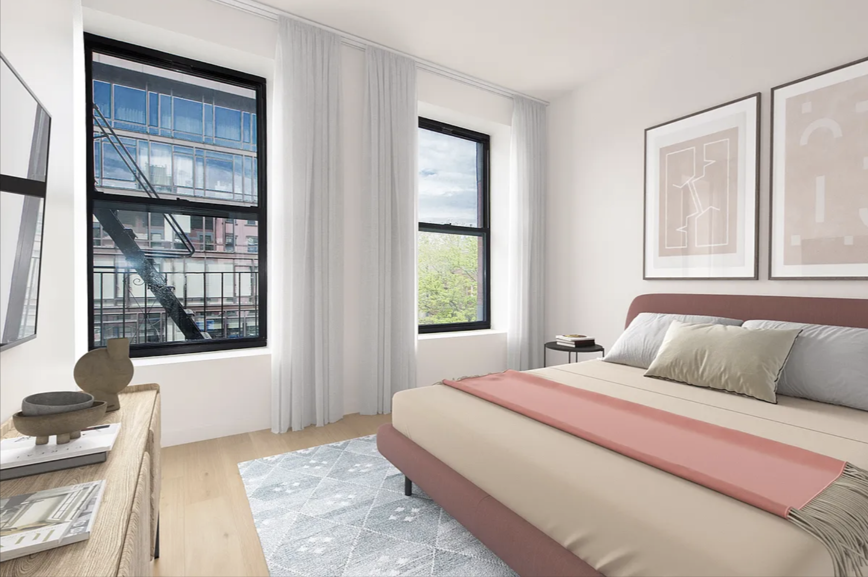 431 Wythe Avenue, Unit 2A Brooklyn, NY 11249 - Photo 3 of 6 a bedroom with a bed and a window