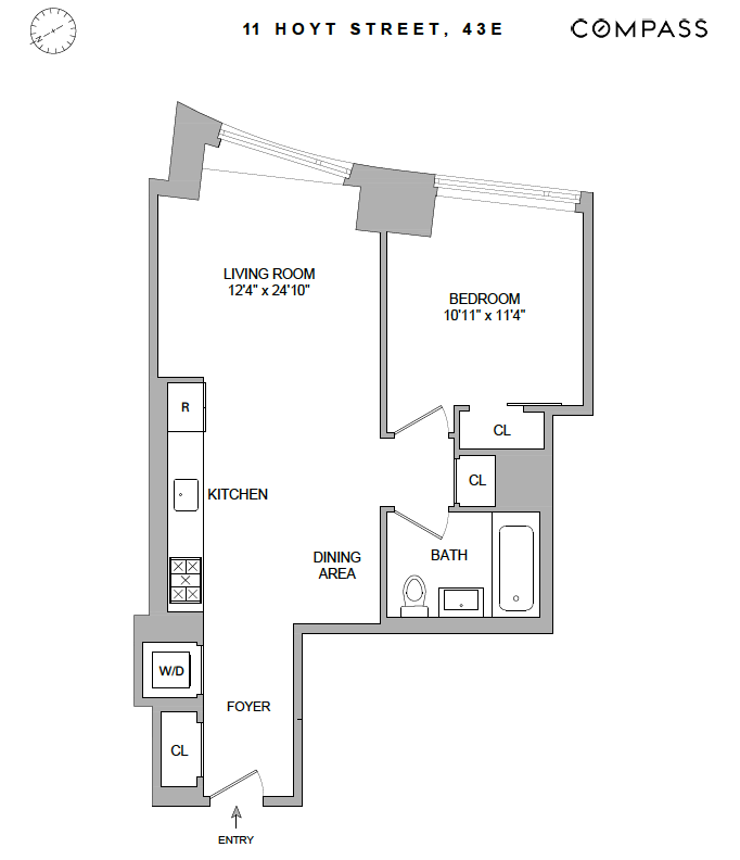 11 Hoyt Street, Unit 43E Brooklyn, NY 11201 - Photo 10 of 10 a picture of a floor plan