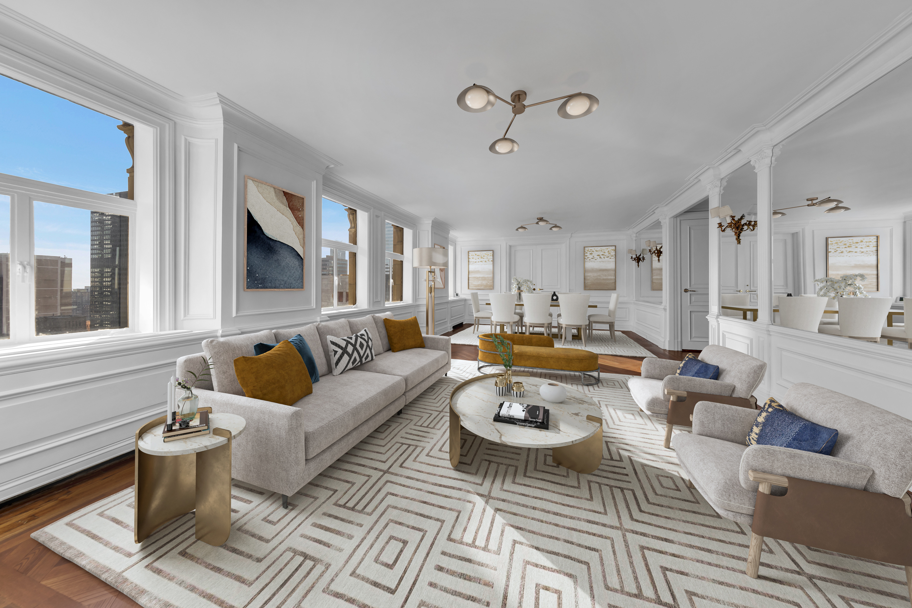 465 Park Avenue, Unit 34E Manhattan, NY 10022 - Photo 3 of 18 a living room with furniture or couch and a window