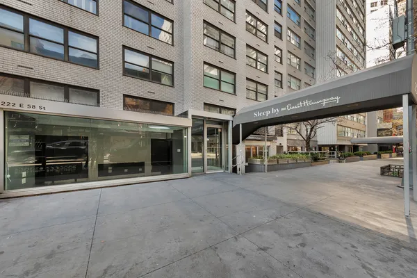 a view of a building with a street