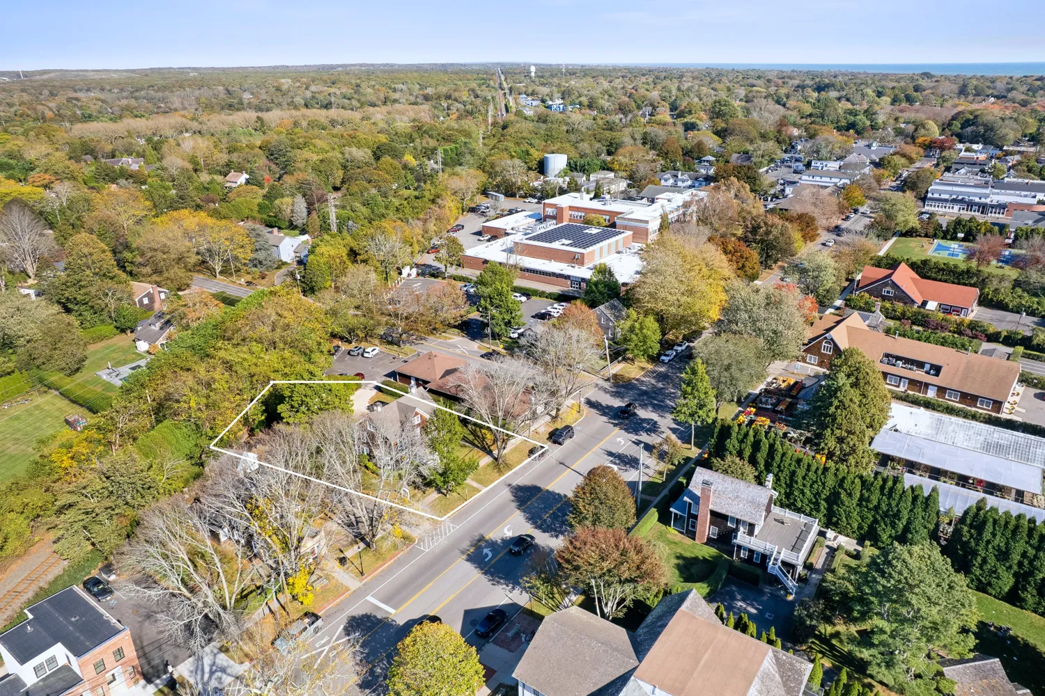 an aerial view of multiple house