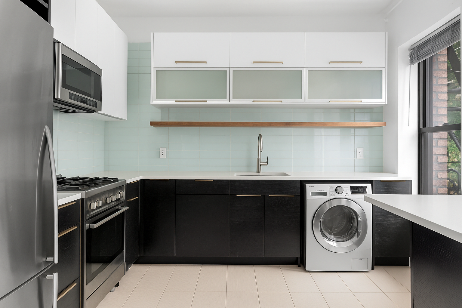 394 Lincoln Place, Unit C2 Brooklyn, NY 11238 - Photo 7 of 13 a kitchen with stainless steel appliances granite countertop a stove and a microwave