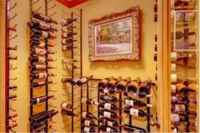 a bathroom with a shower curtain