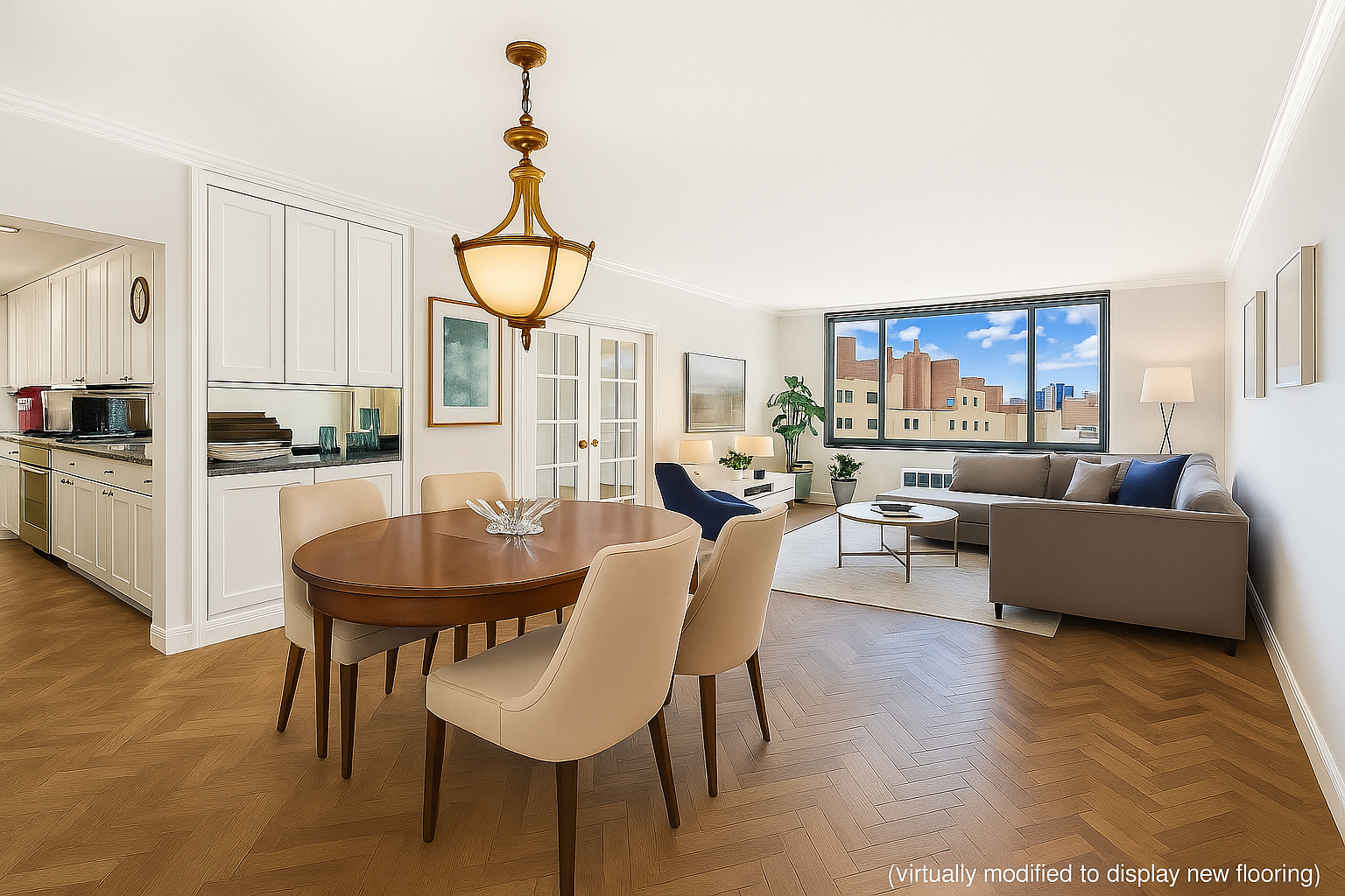 115 East 87th Street, Unit 18A Manhattan, NY 10128 - Photo 2 of 13 a living room with furniture a dining table and chairs