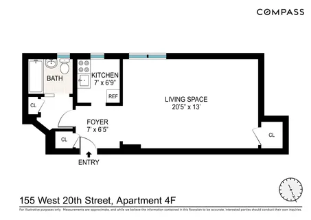 $495,000 | 155 West 20th Street, Unit 4F | Chelsea