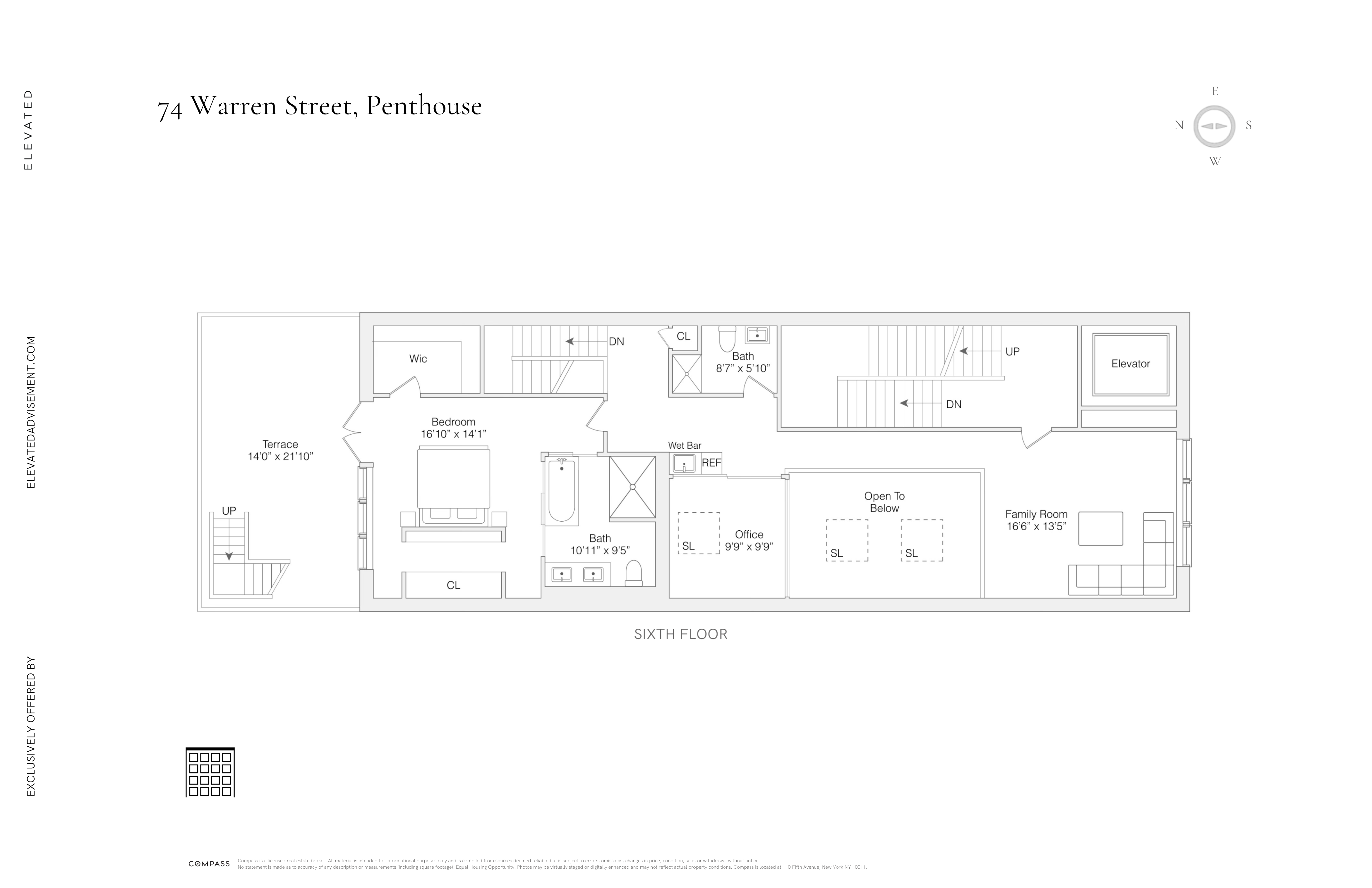 74 Warren Street, Unit 5W Manhattan, NY 10007 - Photo 14 of 15 a black and white photo of a living room