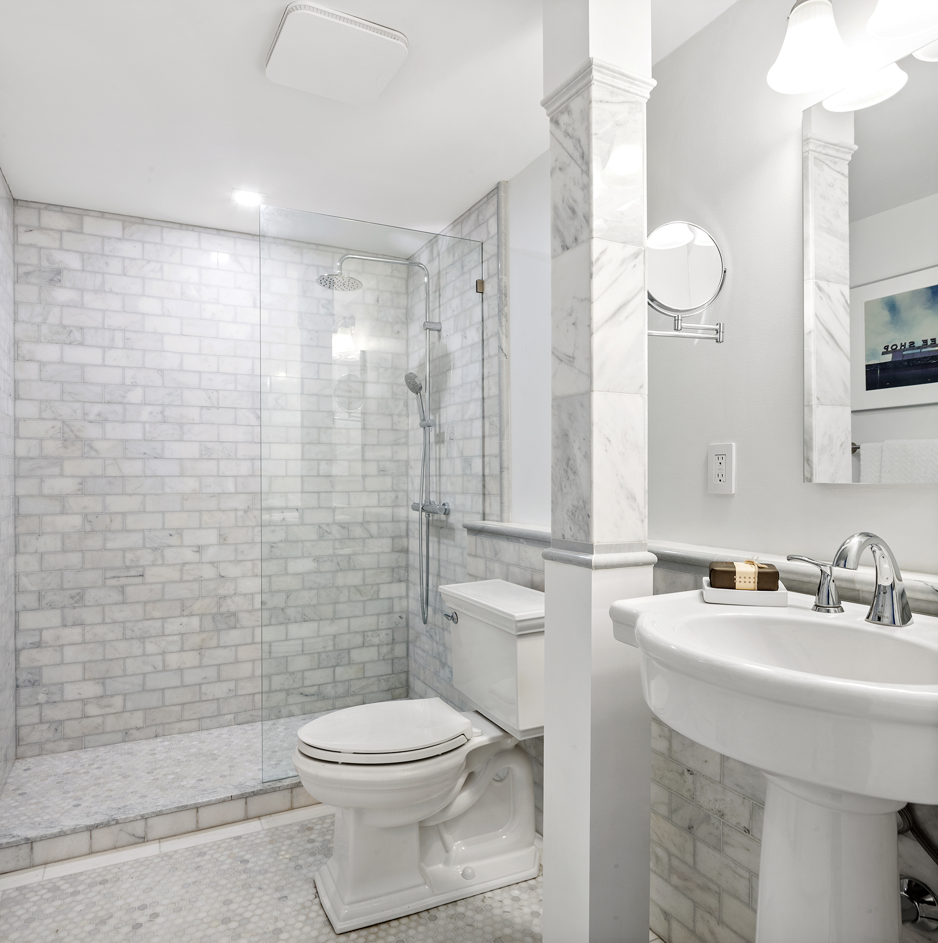 375 Van Brunt Street Brooklyn, NY 11231 - Photo 9 of 12 a bathroom with a sink a toilet and shower