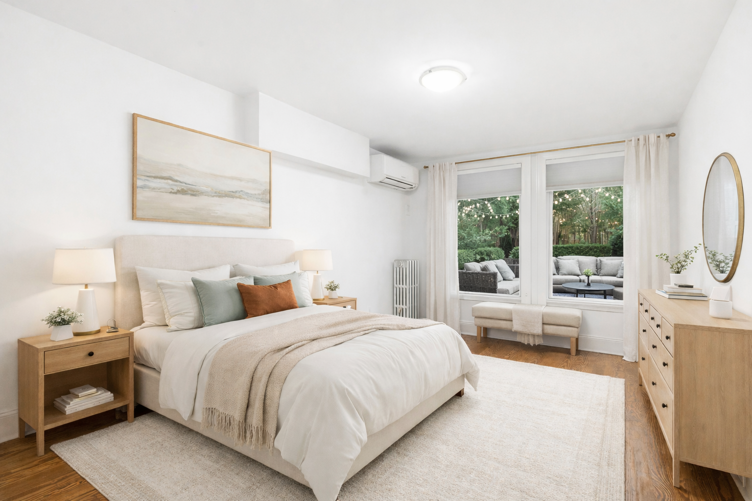130 Fort Greene Place, Unit GARDEN Brooklyn, NY 11217 - Photo 4 of 9 a bedroom with a large bed and a large window