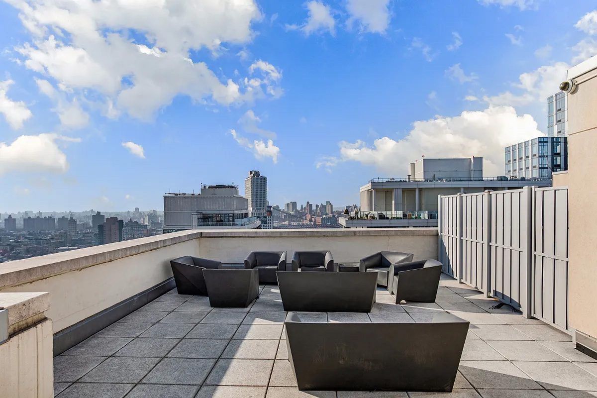 22 North 6th Street, Unit 25L Brooklyn, NY 11249 - Photo 24 of 26 a view of roof deck with seating space and barbeque oven