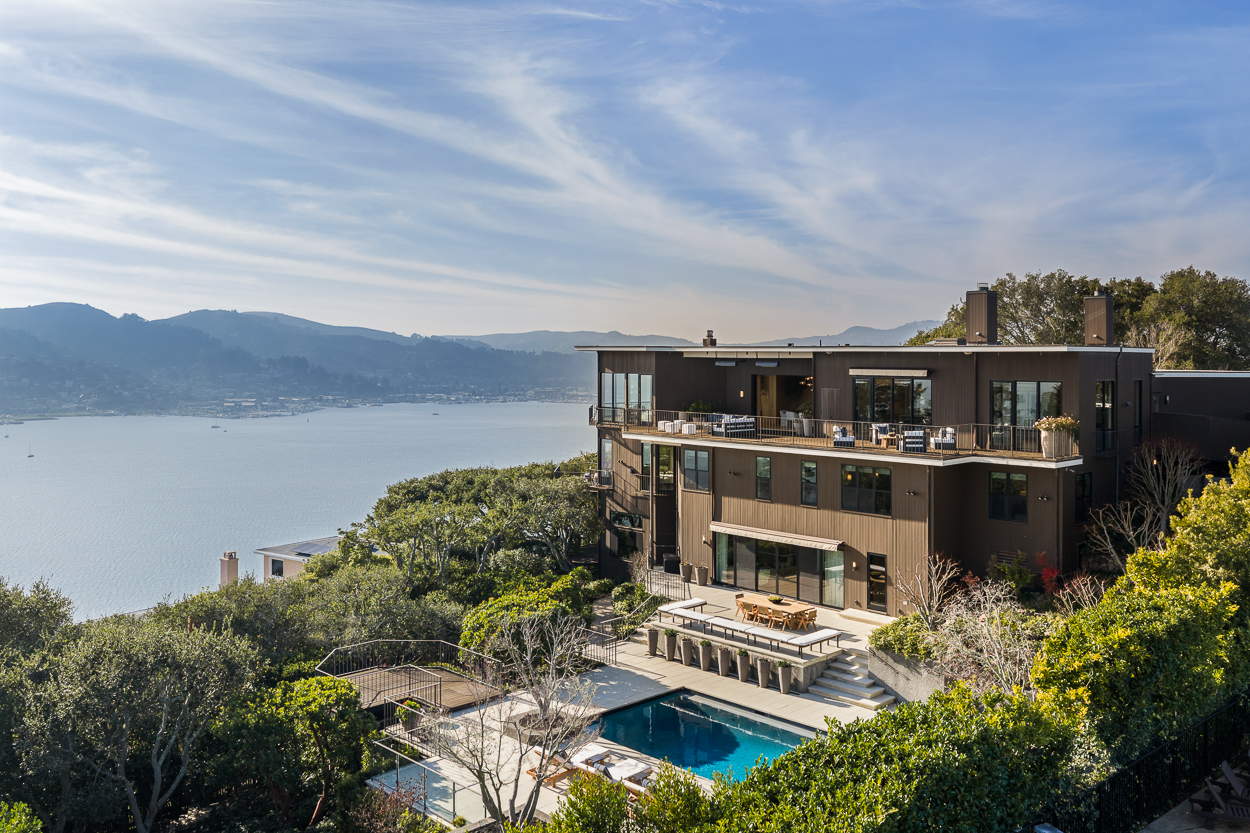 20 Crest Road Belvedere, CA 94920 - Photo 50 of 66 an aerial view of a house with lake view