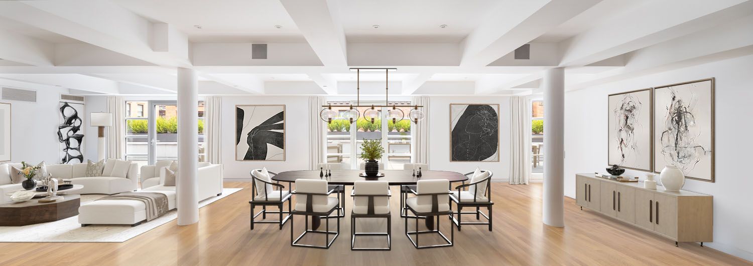 60 Collister Street, Unit 4A Manhattan, NY 10013 - Photo 2 of 21 a view of a dining room with furniture window and outside view