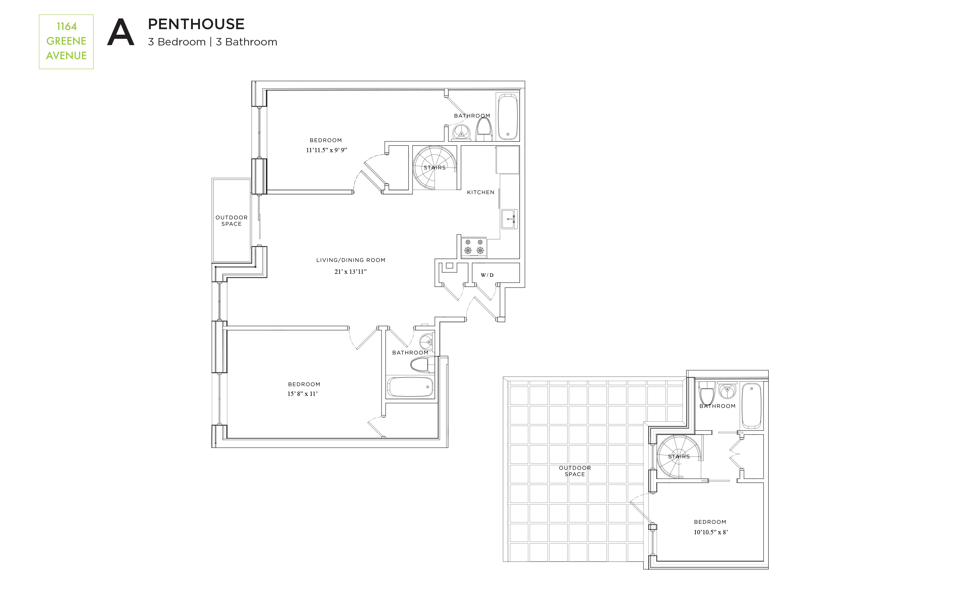 1164 Greene Avenue, Unit PHA Brooklyn, NY 11221 - Photo 13 of 13 a picture of a room with a floor plan