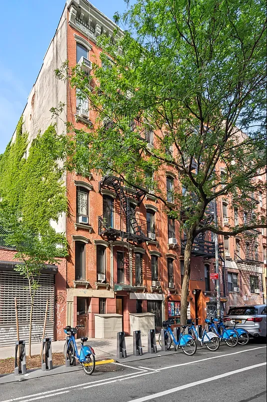 a view of a building and a street