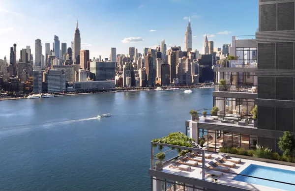 a view of a city with tall buildings