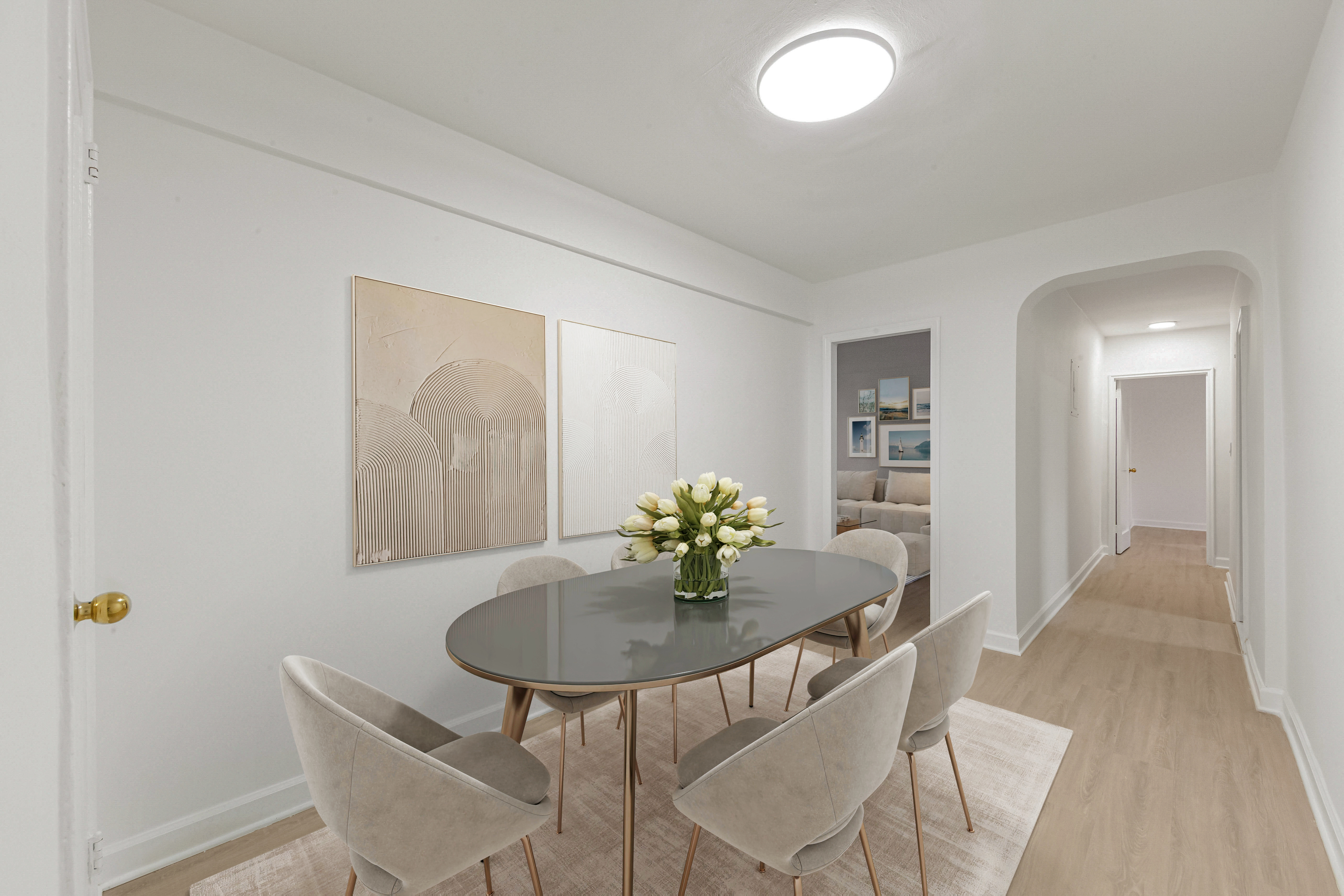 76-10 34th Avenue, Unit 2H Queens, NY 11372 - Photo 8 of 12 a dining room with furniture and window