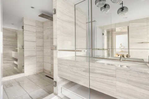 a bathroom with a shower