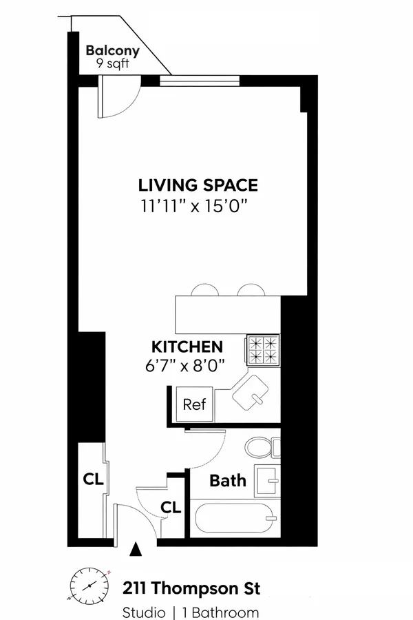 $400,000 | 211 Thompson Street, Unit 2F | Greenwich Village
