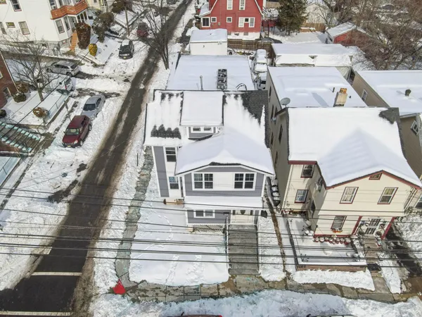 an aerial view of a large building