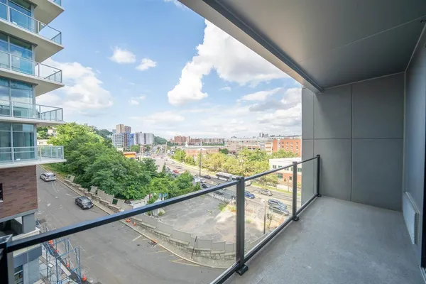 a view of balcony with city view