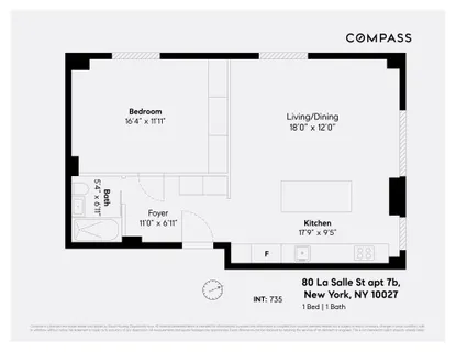 $539,000 | 80 La Salle Street, Unit 7B | Morningside Heights