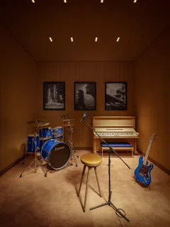 a living room with furniture