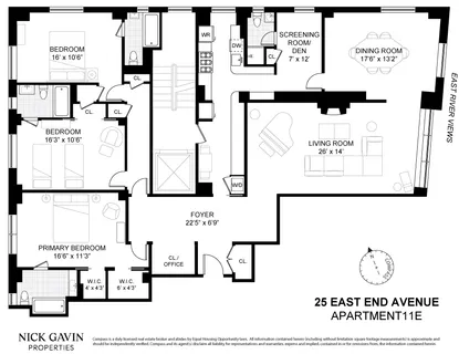 $3,650,000 | 25 East End Avenue, Unit 11E | Upper East Side