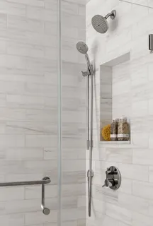 a bathroom with a sink and a shower