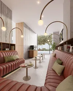 a living room with furniture