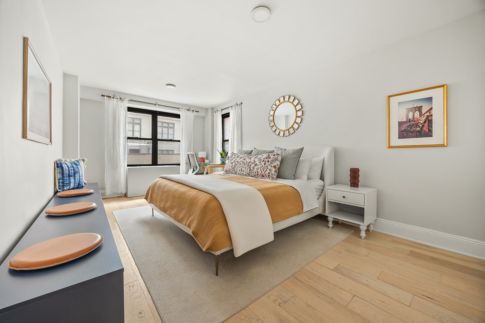 85 Livingston Street, Unit 3C Brooklyn, NY 11201 - Photo 5 of 9 a bedroom with a bed and a couch