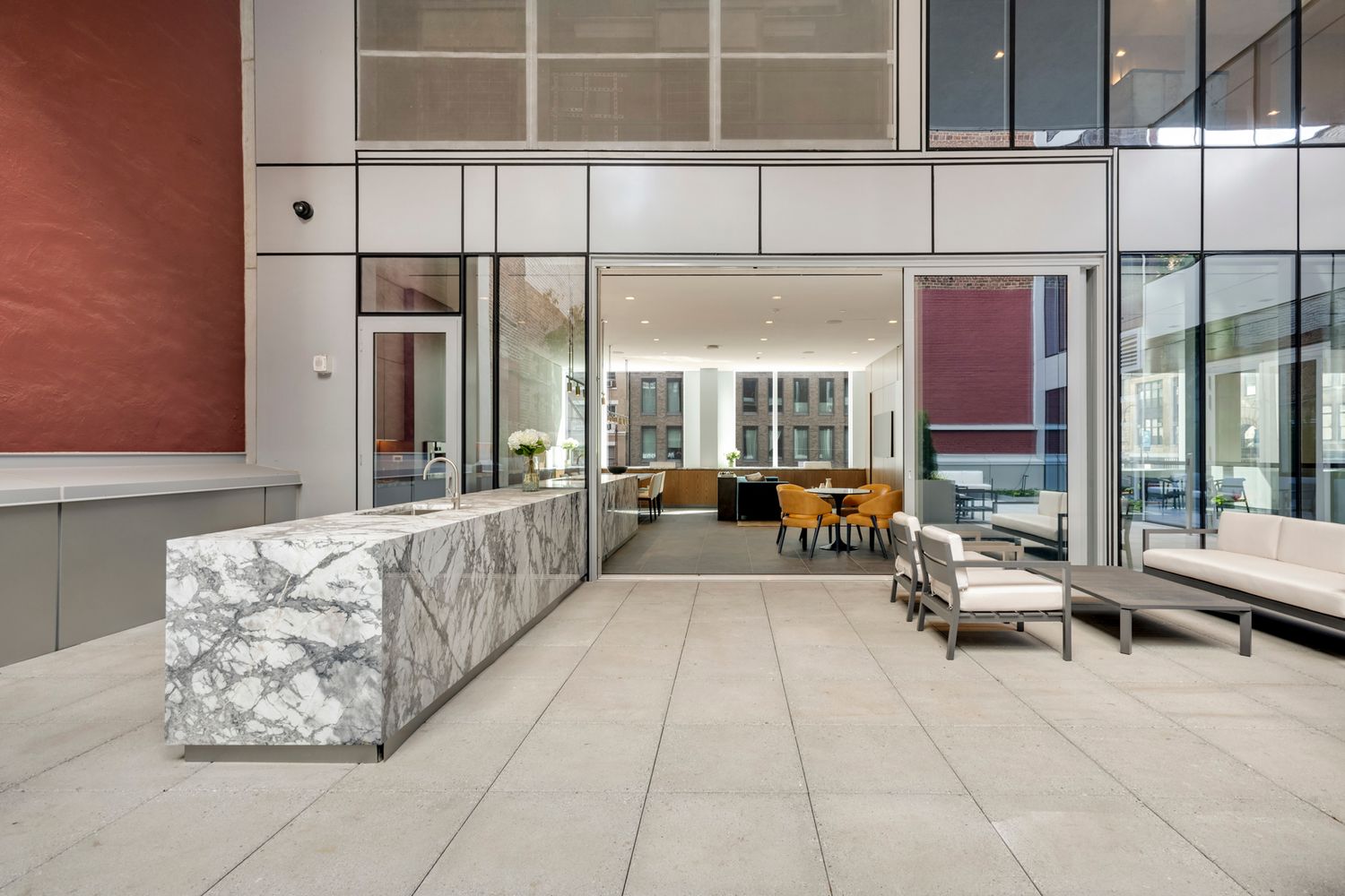 a living room with furniture