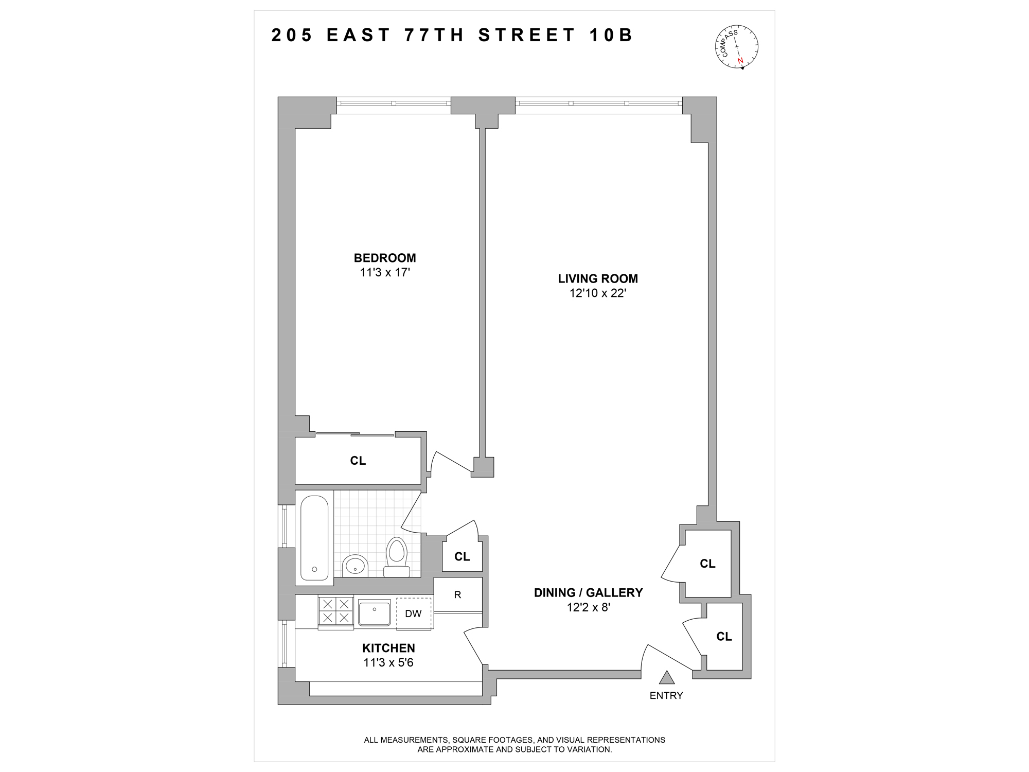 205 East 77th Street, Unit 10B Manhattan, NY 10075 - Photo 6 of 6 a picture of a floor plan