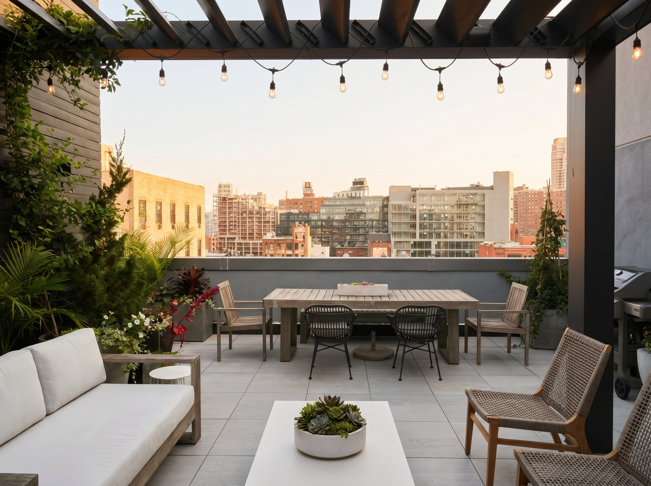 52 Convent Avenue, Unit PH Manhattan, NY 10027 - Photo 6 of 16 a view of yard from deck with patio