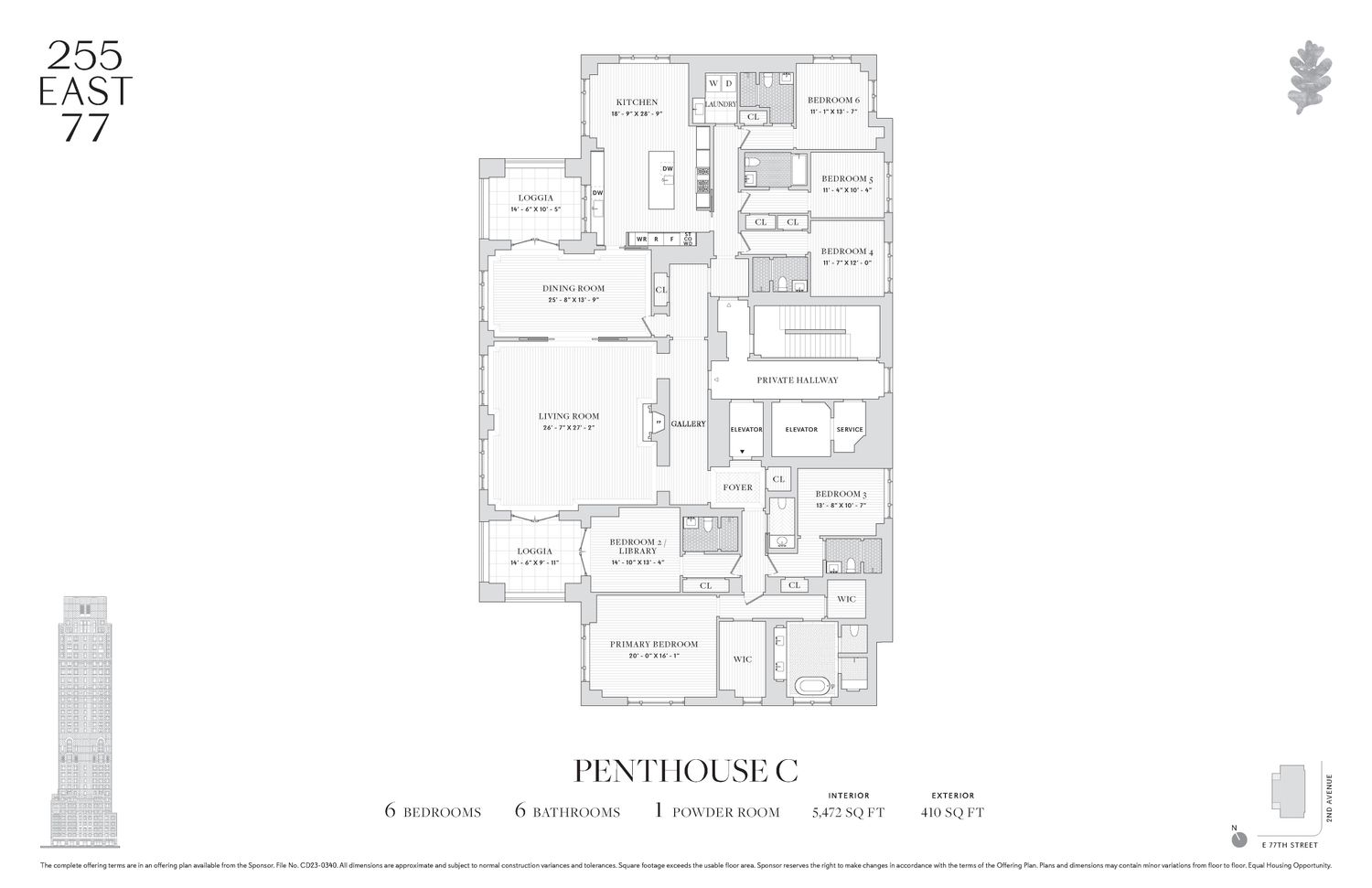 $24,000,000 | 255 East 77th Street, Unit PHC | Upper East Side