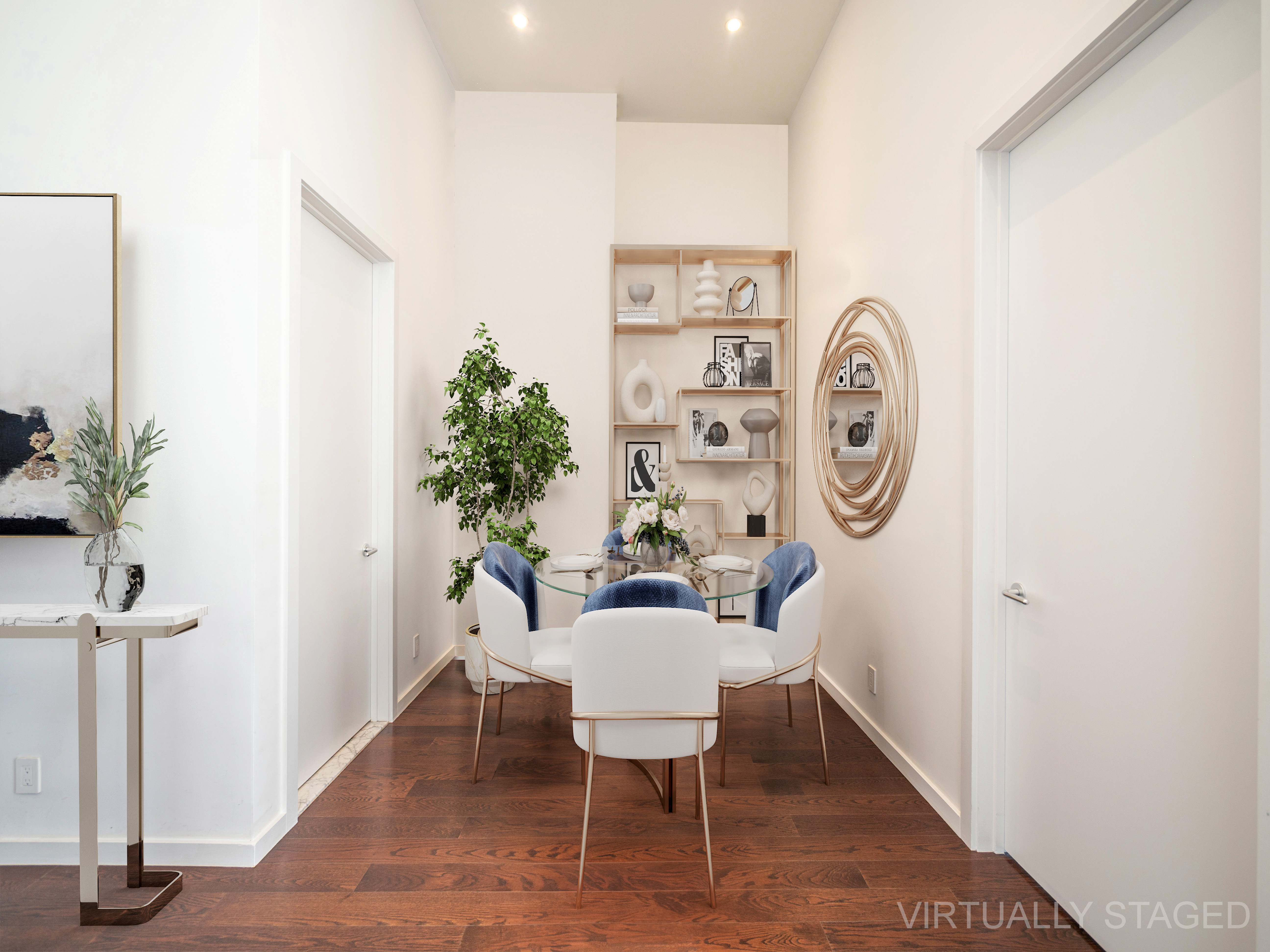 120 East 87th Street, Unit R6IJ Manhattan, NY 10128 - Photo 5 of 27 a view of a dining room with furniture and wooden floor