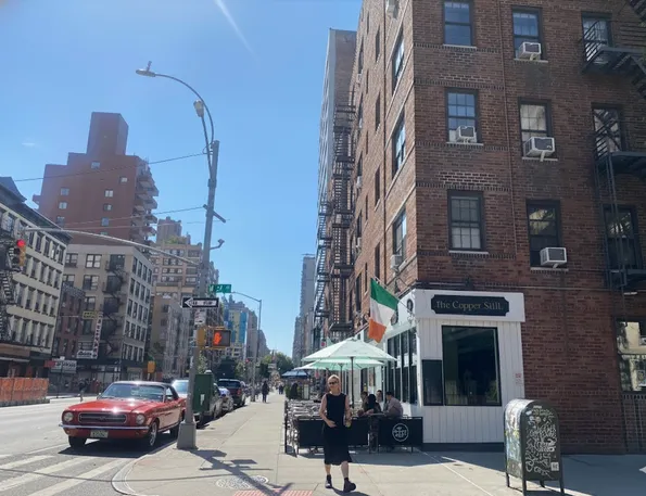 a view of building from balcony