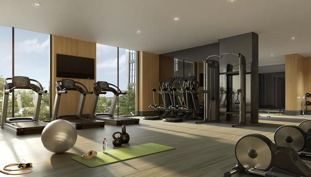 22-18 Jackson Avenue, Unit 209 Queens, NY 11101 - Photo 10 of 14 a view of a room with gym equipment