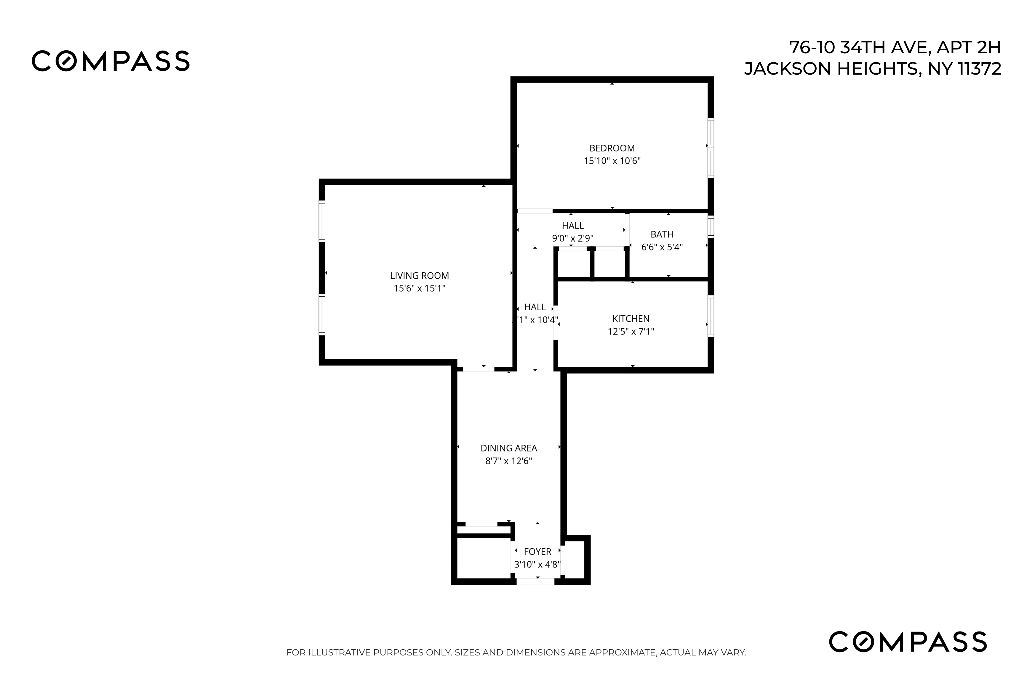 76-10 34th Avenue, Unit 2H Queens, NY 11372 - Photo 12 of 12 a picture of a floor plan