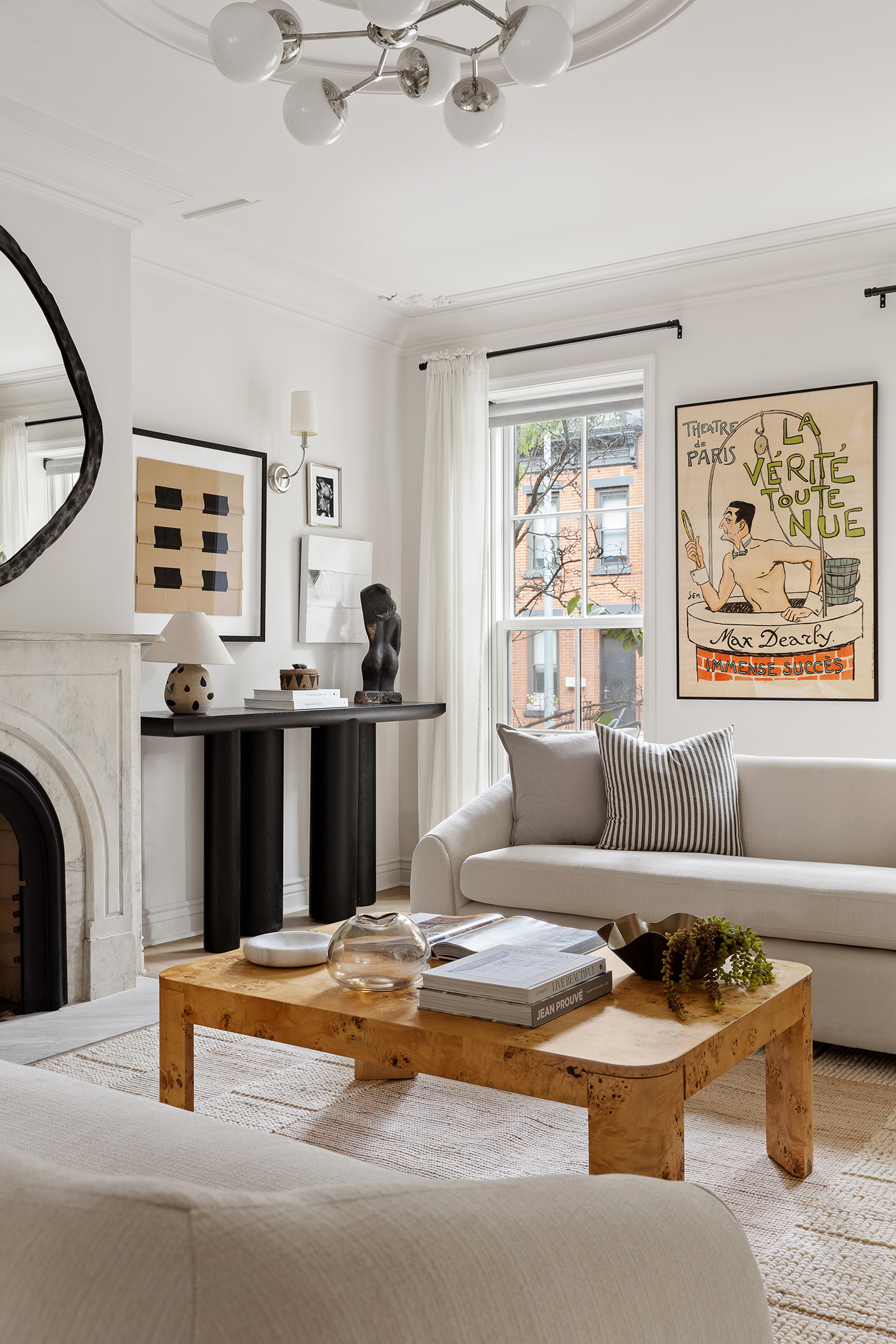 439 Sackett Street Brooklyn, NY 11231 - Photo 5 of 25 a living room with furniture and a fireplace