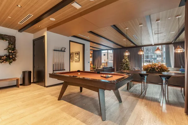 a room with furniture and wooden floor