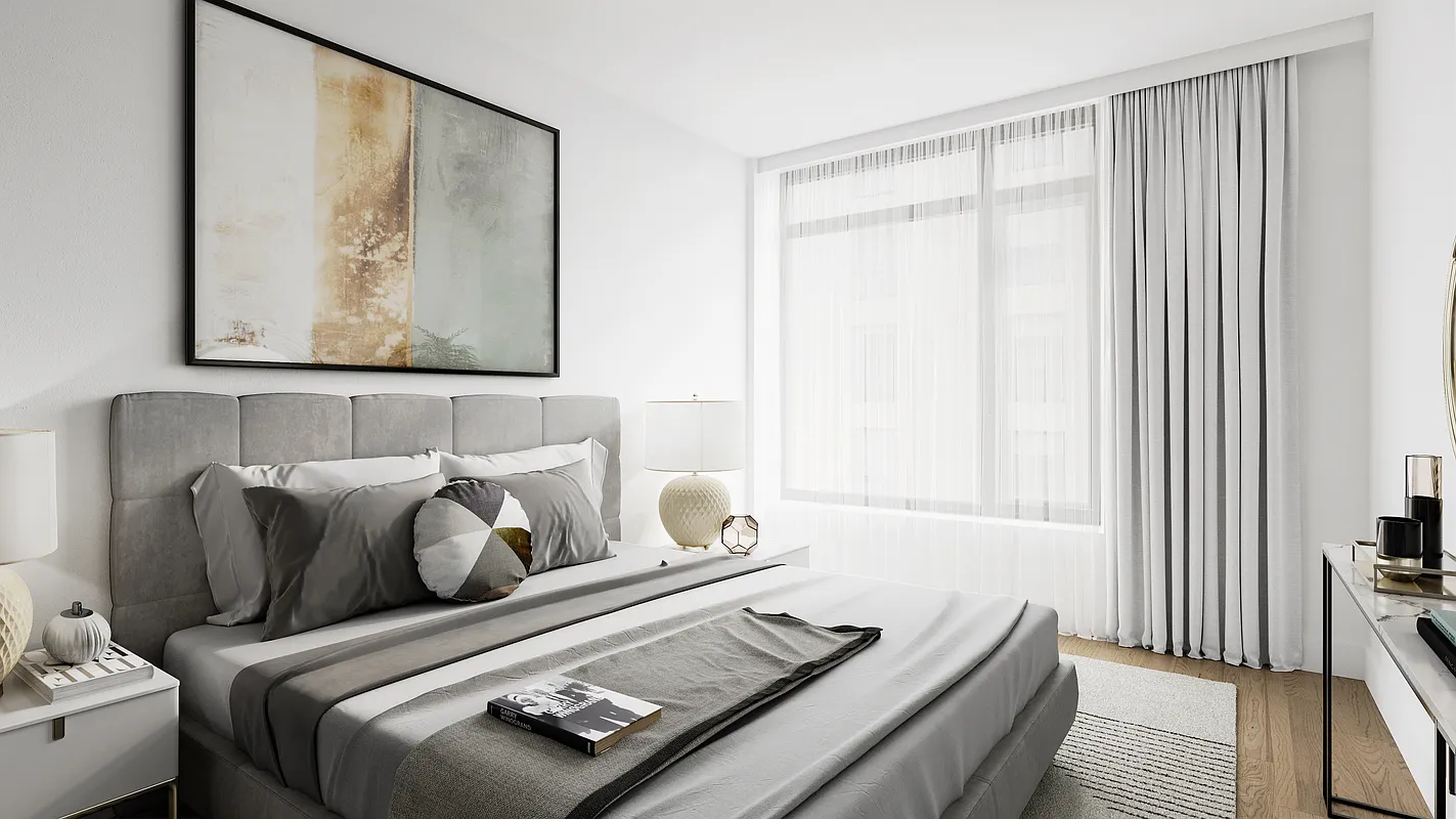 319 Schermerhorn Street, Unit 10D Brooklyn, NY 11217 - Photo 3 of 9 a bed sitting in a bedroom next to a window