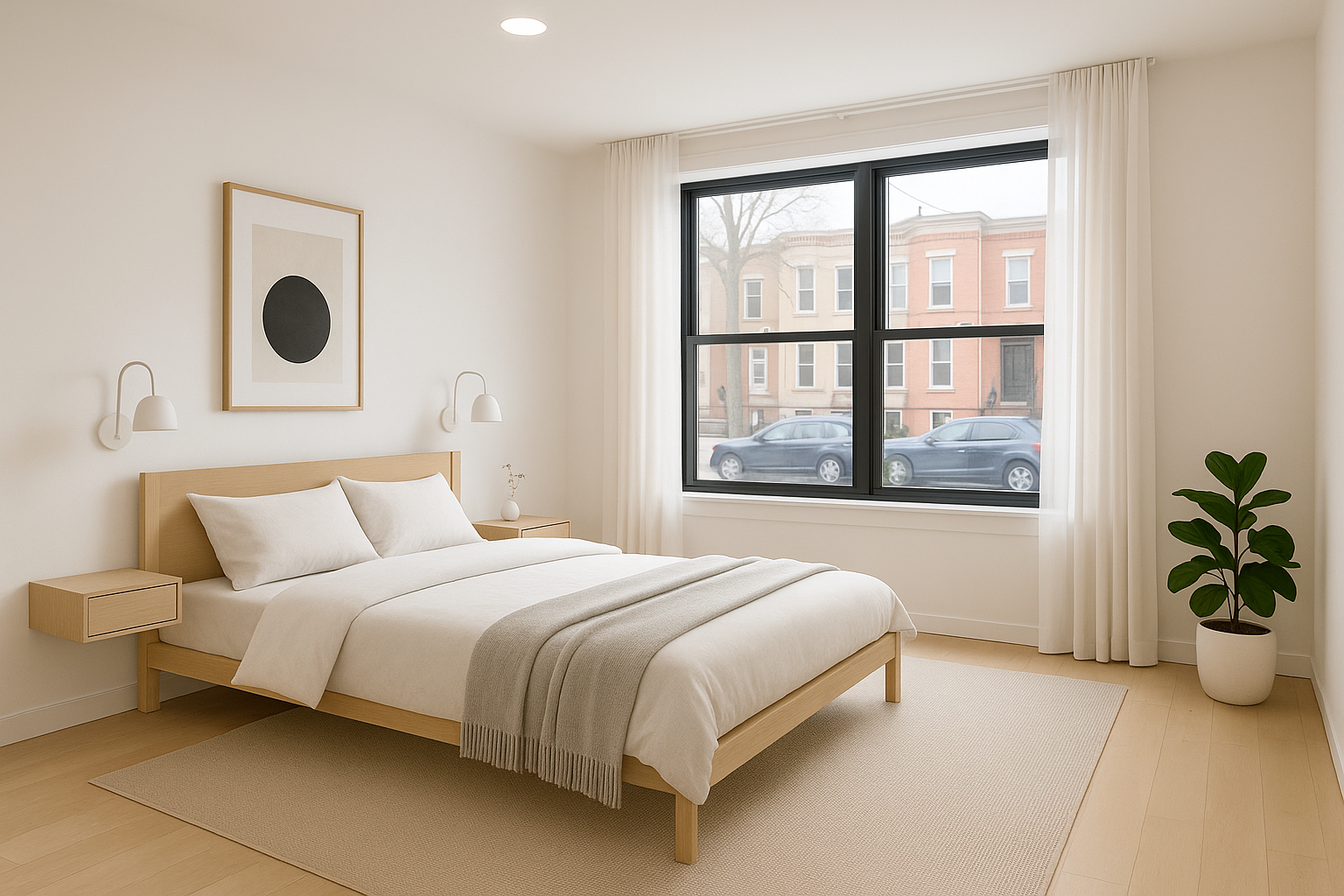 35-17 30th Street, Unit GARDEN Queens, NY 11106 - Photo 1 of 14 a bedroom with a bed and a window