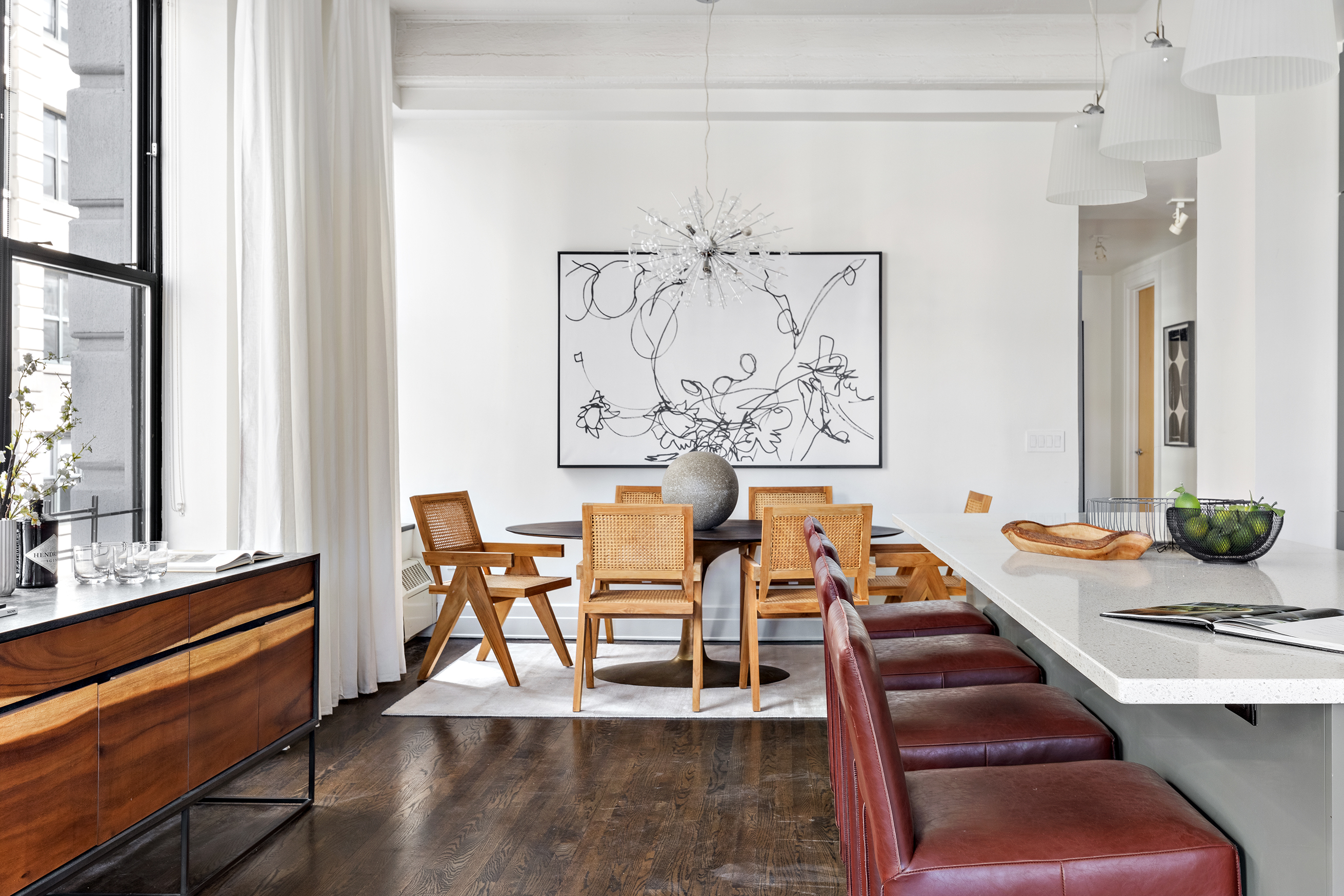 30 Main Street, Unit 5B Brooklyn, NY 11201 - Photo 6 of 11 a living room with furniture a wooden floor and next to a window