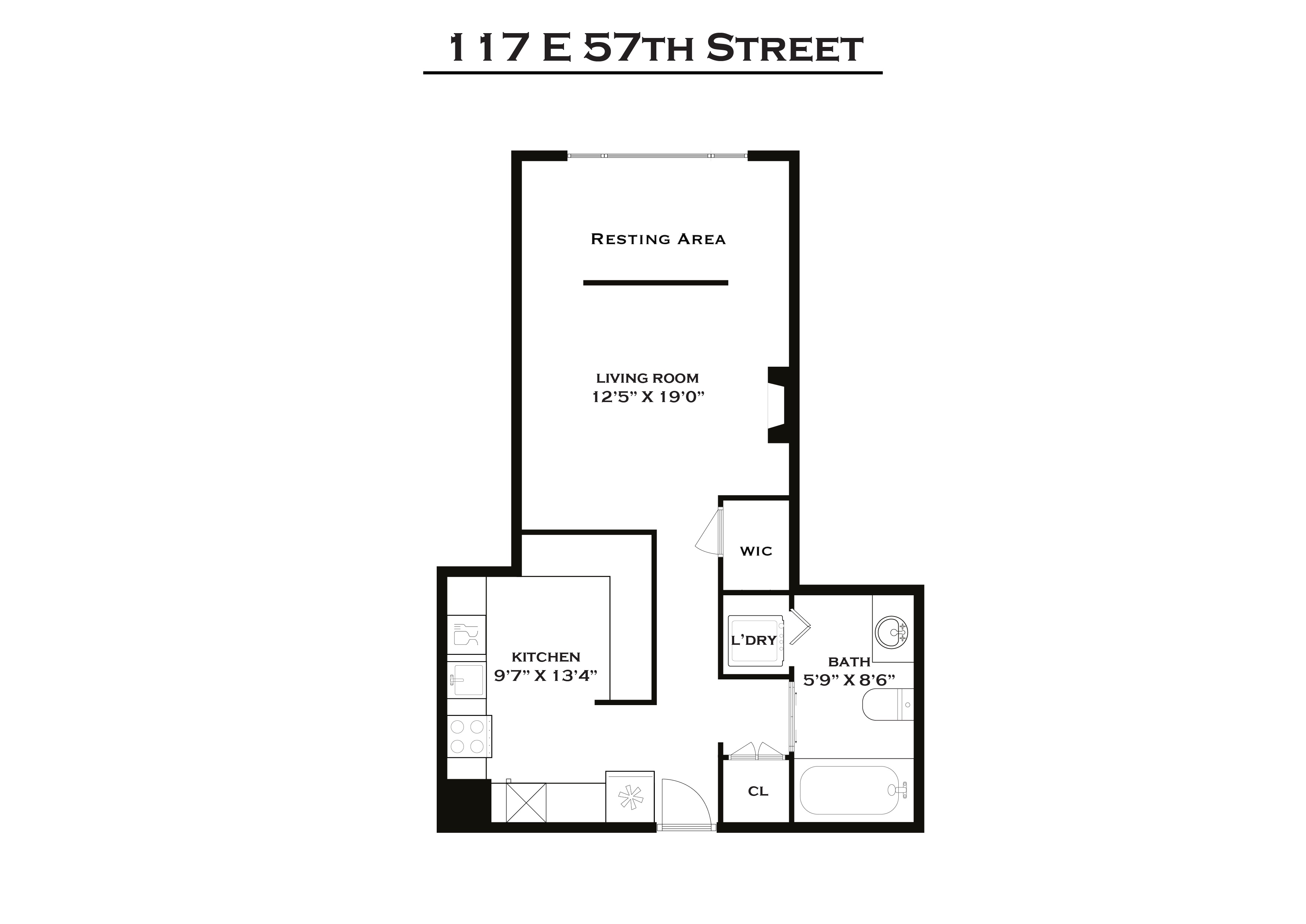 117 East 57th Street, Unit 20F Manhattan, NY 10022 - Photo 18 of 18 a picture of a floor plan